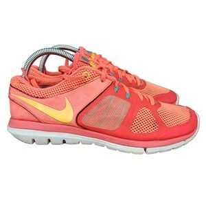 Nike Flex 2014 RN Hyper Punch Running Shoes Womens 9 Coral Pink Sneakers Trainer